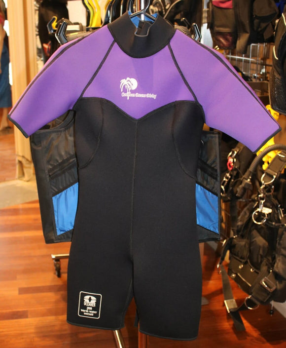 Oceaner 3mm Ladies Wetsuit Black-Purple Size 8 (Very Gently Used) Reduced!